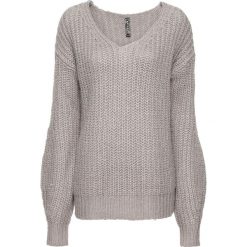 Sweter dzianinowy bonprix jasnoszary. Szare swetry klasyczne damskie marki Reserved, l, z dekoltem w serek. Za 49,99 zł.