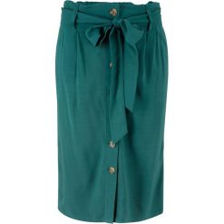 Spódnica "paperbag" z kolekcji Maite Kelly bonprix głęboki zielony. Zielone spódniczki damskie bonprix, z aplikacjami, midi. Za 89,99 zł.