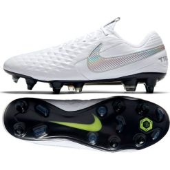 Buty piłkarskie Nike Tiempo Legend 8 Elite SG-Pro Ac M AT5900-100. Białe buty sportowe męskie Nike, z nylonu, bez zapięcia, do piłki nożnej. W wyprzedaży za 1059,00 zł.