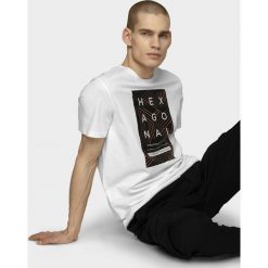 T-shirt męski TSM620 - biały - Outhorn. Białe koszulki męskie Outhorn, m, bez wzorów, bez kołnierzyka. Za 39,99 zł.