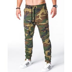 SPODNIE MĘSKIE JOGGERY P707 - MORO. Szare joggery męskie marki Ombre Clothing, m, moro. Za 79,00 zł.