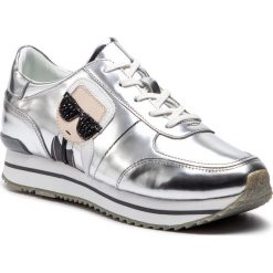 Sneakersy KARL LAGERFELD - KL61933 Dk Silver Mirror Lthr. Szare półbuty damskie KARL LAGERFELD, ze skóry ekologicznej. W wyprzedaży za 589,00 zł.