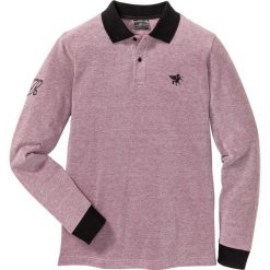 Shirt polo z długim rękawem Regular Fit bonprix czerwony rubinowy melanż. Czerwone koszulki polo męskie bonprix, m, z haftami, polo, z długim rękawem, długie. Za 49,99 zł.