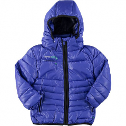Kurtka w kolorze niebieskim. Niebieskie kurtki dziewczęce marki Peak Mountain, na zimę, z polaru. W wyprzedaży za 172,95 zł.