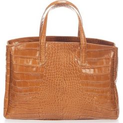 Torebki klasyczne damskie: Skórzana torebka w kolorze brązowym – 40 x 38 x 14 cm