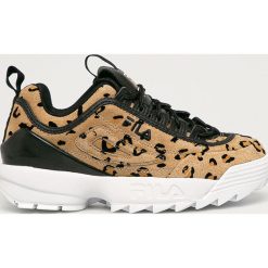 Fila - Buty zamszowe Disruptor Premium. Brązowe buty sportowe damskie Fila, ze skóry. Za 559,90 zł.