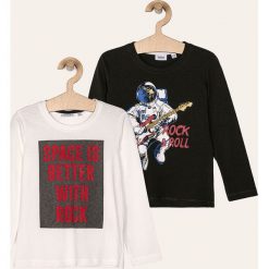 Blukids - Longsleeve dziecięcy 98-134 cm (2-pack). Białe t-shirty chłopięce Blukids, z nadrukiem, z bawełny, z długim rękawem. Za 39,90 zł.