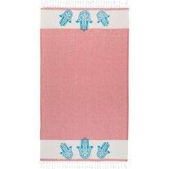 Chusty damskie: Chusta hammam w kolorze koralowym – 180 x 100 cm