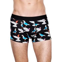 Happy Socks - Bokserki Pigeon. Czarne bokserki męskie Happy Socks, bez wzorów, z elastanu. W wyprzedaży za 49,90 zł.