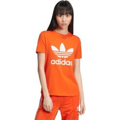 Adidas Originals Trefoil Koszulka Pomarańczowy. Pomarańczowe koszulki damskie adidas Originals, s, z nadrukiem, z elastanu, bez kołnierzyka. Za 111,95 zł.