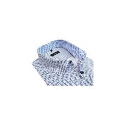 Biała koszula w niebieskie kropelki 999. Niebieskie koszule męskie Mmer - Koszule męskie, m, bez wzorów, z tkaniny, eleganckie, z klasycznym kołnierzykiem, z długim rękawem. Za 148,50 zł.
