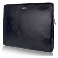 Skórzany pokrowiec etui na laptopa 15 cali Solier SA23A Czarny - Czarny \ 15 cali. Czarne etui męskie Solier, z bawełny. Za 159,99 zł.