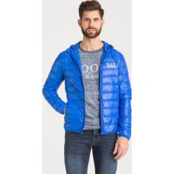 KURTKA PIKOWANA EA7 Emporio Armani. Niebieskie płaszcze męskie EA7 Emporio Armani, m, bez wzorów, bez kaptura. Za 699,00 zł.