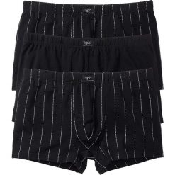Bokserki (3 pary) bonprix czarno-biały w paski. Białe bokserki męskie bonprix, w paski. Za 50,97 zł.