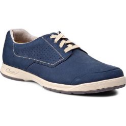 Półbuty CLARKS - Stafford Plan 261087447 Navy Nubuc. Niebieskie półbuty skórzane męskie Clarks. W wyprzedaży za 209,00 zł.