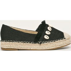 Answear - Espadryle Janeway. Czarne espadryle damskie ANSWEAR, bez wzorów, z materiału, bez obcasa, na obcasie. W wyprzedaży za 69,90 zł.