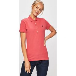 Polo Ralph Lauren - T-shirt. Różowe bluzki damskie Polo Ralph Lauren, s, bez wzorów, z elastanu, polo, z krótkim rękawem. Za 429,90 zł.