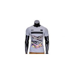 T-shirty męskie: T-SHIRT MĘSKI Z NADRUKIEM S777 – SZARY