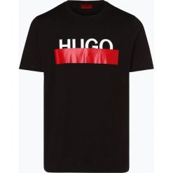 HUGO - T-shirt męski – Dolive193, czarny. Czarne t-shirty męskie HUGO, m, z napisami, z bawełny, bez kołnierzyka. Za 219,95 zł.
