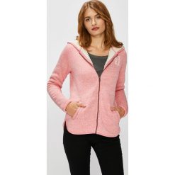 Roxy - Bluza. Różowe bluzy rozpinane damskie Roxy, l, z dzianiny, z kapturem. Za 339,90 zł.
