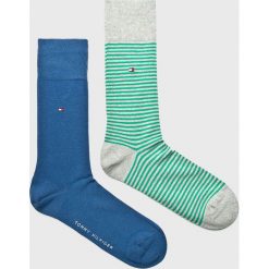 Tommy Hilfiger - Skarpety (2-pack). Niebieskie skarpetki męskie TOMMY HILFIGER, bez wzorów, z elastanu. W wyprzedaży za 39,90 zł.