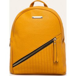 Answear - Plecak. Żółte plecaki damskie ANSWEAR, bez wzorów, ze skóry ekologicznej, eleganckie. W wyprzedaży za 69,90 zł.