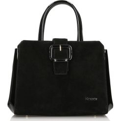 Skórzana torebka w kolorze czarnym - (S)28 x (W)23 x (G)15 cm. Czarne torebki klasyczne damskie Kazar, bez wzorów, ze skóry, bez dodatków. W wyprzedaży za 499,95 zł.