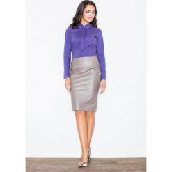 Klasyczna Elegancka Ołówkowa Spódnica w Kolorze Mocca. Szare spódniczki damskie Molly.pl, na co dzień, na lato, s, bez wzorów, eleganckie, midi, ołówkowe. Za 99,00 zł.