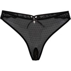 Stringi "ouvert" bonprix czarny. Czarne stringi bonprix, ze skóry. Za 34,99 zł.