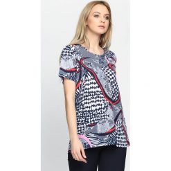 Bluzki, topy, tuniki: Różowo-Granatowy T-shirt All Along
