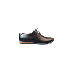 Czarne buty męskie z pomarańczowym wykończeniem Z1. Pomarańczowe buty wizytowe męskie Faber - Obuwie męskie, ze skóry, bez zapięcia. Za 269,10 zł.