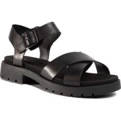 Sandały CLARKS - Orinoco Strap 261477464 Black Leather. Czarne klapki damskie Clarks, bez wzorów, ze skóry, bez obcasa, na obcasie. Za 389,00 zł.