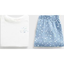 Mango Kids - Piżama dziecięca Dreamer 110-164 cm. Białe piżamy dziewczęce Mango Kids, bez wzorów, z bawełny, z krótkim rękawem. Za 59,90 zł.
