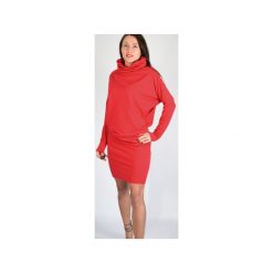 KATIA - XS - 4XL _ dzianinowa sukienka. Czerwone sukienki damskie Collibri, xl, bez wzorów, z wiskozy, z golfem, z długim rękawem, długie, dopasowane. Za 189,00 zł.