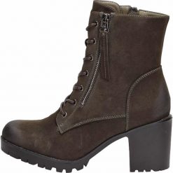 Botki damskie, trapery S.BARSKI 45-37 KHAKI. Brązowe botki damskie klasyczne, na wysokim obcasie. W wyprzedaży za 119,00 zł.