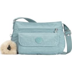 Torebka "Syro" w kolorze błękitnym - 31 x 22 x 12,5 cm. Niebieskie torebki klasyczne damskie marki Kipling, w paski, z materiału. W wyprzedaży za 159,95 zł.