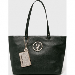 Versace Jeans - Torebka. Czarne torebki klasyczne damskie marki Versace Jeans, z jeansu, duże. W wyprzedaży za 499,90 zł.