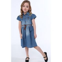 Sukienka jeansowa z haftami NDZ3110. Szare sukienki dziewczęce Fasardi, z haftami, z jeansu. Za 49,00 zł.