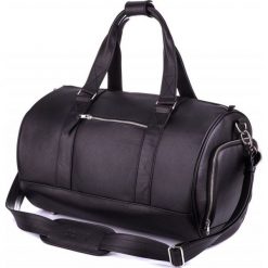 SKÓRZANA MĘSKA TORBA WEEKENDOWA SOLIER MORGAN CZARNA. Czarne torby męskie skórzane Solier, w paski, ze skóry, eleganckie. Za 669,00 zł.