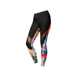LEGGINSY COLLAGE. Czarne legginsy damskie wyszczuplające Feelj!, s, z nadrukiem, z dzianiny, do biegania. Za 189,00 zł.