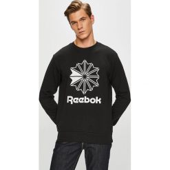 Reebok Classic - Bluza. Czarne bluzy męskie Reebok Classic, s, z nadrukiem, z elastanu, z okrągłym kołnierzem, bez rękawów, bez kaptura. W wyprzedaży za 179,90 zł.