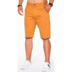 KRÓTKIE SPODENKI MĘSKIE CHINO P520 - RUDE. Czerwone spodenki i szorty męskie marki Ombre Clothing, s, eleganckie, krótkie. Za 39,00 zł.