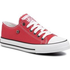 Trampki BIG STAR - T274020 603 Red. Czerwone półbuty damskie BIG STAR, na co dzień, bez wzorów, z gumy, retro, bez obcasa, na płaskiej podeszwie, bez zapięcia. Za 99,00 zł.