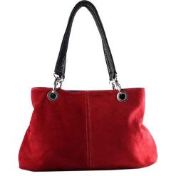 Torebki i plecaki damskie: Skórzana torebka w kolorze czerwonym – 32 x 20 x 14 cm