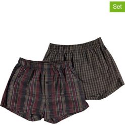 Bokserki (2 pary) w kolorze oliwkowo-bordowo-antracytowym. Szare bielizna chłopięca Schiesser Boys, z nadrukiem, z bawełny. W wyprzedaży za 39,95 zł.