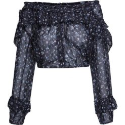 Top LOVESHACKFANCY RUFFLE POPOVER Print|Czarny. Czarne bluzki damskie marki LoveShackFancy, s, bez wzorów, z jedwabiu, bez kołnierzyka, bez rękawów. W wyprzedaży za 798,00 zł.