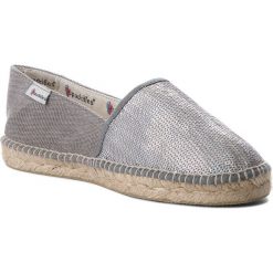 Espadryle ESPADRILLES - Alpar.Red 20305-21769-1 Plata. Szare espadryle damskie marki Espadrilles, bez wzorów, z tworzywa sztucznego, bez obcasa, na płaskiej podeszwie. W wyprzedaży za 159,00 zł.