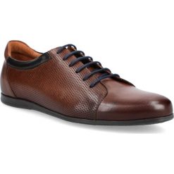 Buty Brązowe Darent. Pomarańczowe buty sportowe męskie LANCERTO, z jeansu, bez zapięcia. W wyprzedaży za 299,90 zł.