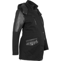 Parka ciążowa watowana bonprix czarny. Czarne parki damskie bonprix, bez wzorów, bez kaptura. Za 249,99 zł.