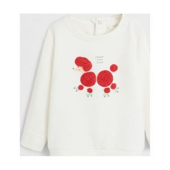 Mango Kids - Bluza dziecięca Mires52 80-104 cm. Białe bluzy dziewczęce z aplikacjami, z bawełny. Za 59,90 zł.